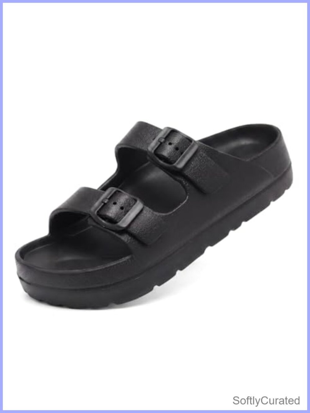 Platform Sandals with Arch Support Adjustable Buckle EVA Slide